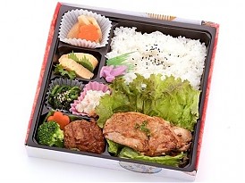 ガーリックチキンステーキ&黒毛和牛手ごねハンバーグステーキ弁当